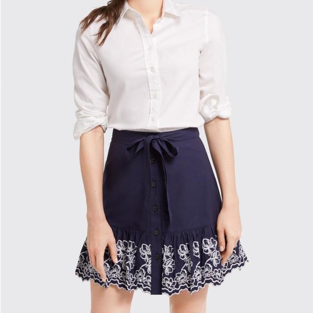 NWT Draper James Womens Eyelet Floral Tier Skirt